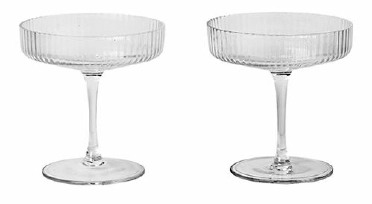 räfflade champagneglas