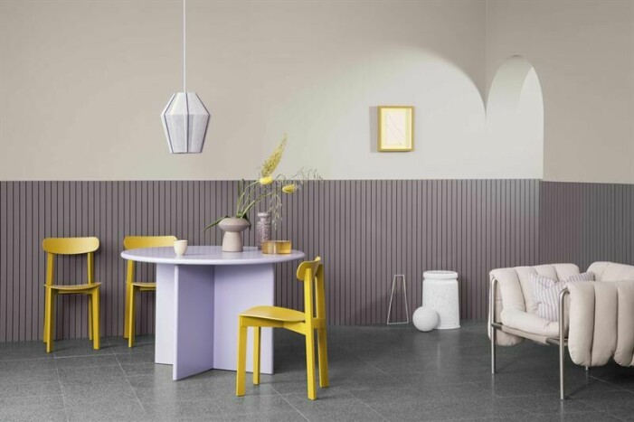 Lila genomsyrade hela 3 days of design, från lavendeltoner till mauve. Foto: Jotun. Trender från 3 days of design, lila