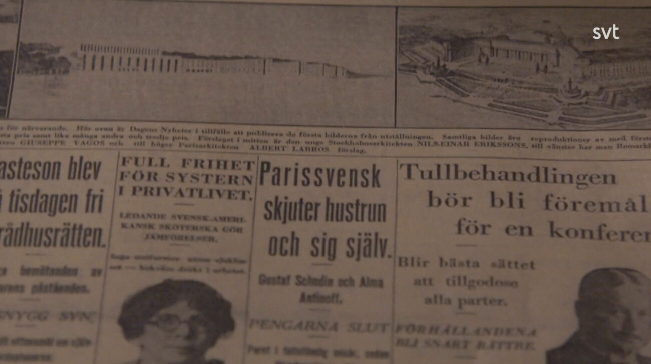 Onsdagen den 6 juli 1927 på första sidan av Dagens Nyheters står det på löpsedeln: »Parissvensk skjuter hustrun och sig själv«.