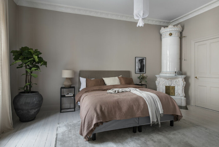 Beige sovrum hos Angelica Blick