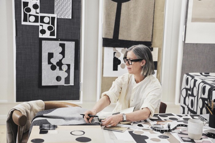 Ann Ringstrand har ritat en kollektion textilier för svenska Markslöjd. Foto: Markslöjd