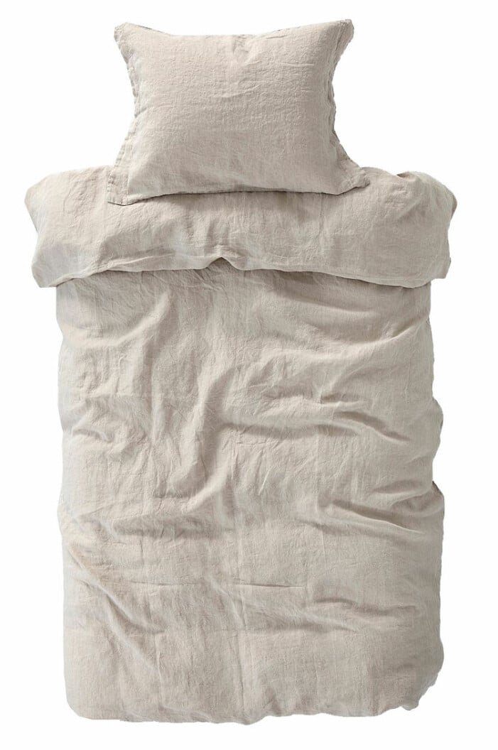 bäddset linne beige