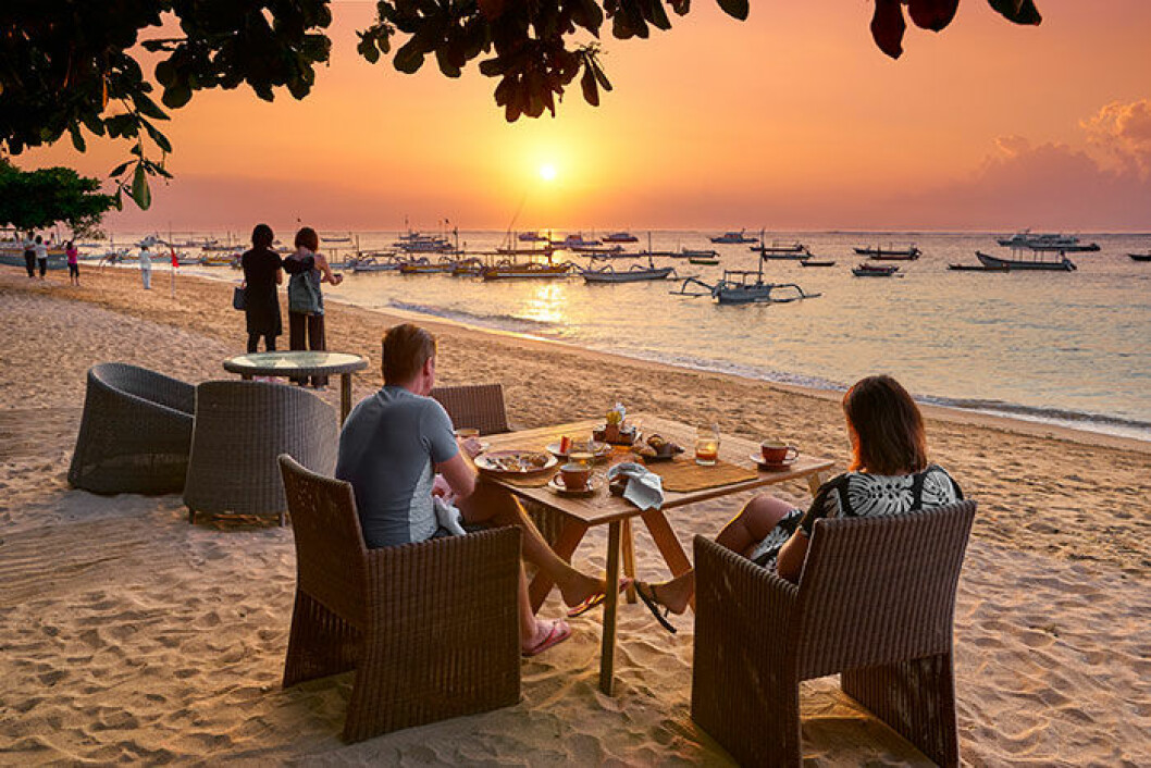 Frukost på Sanur Beach. bali