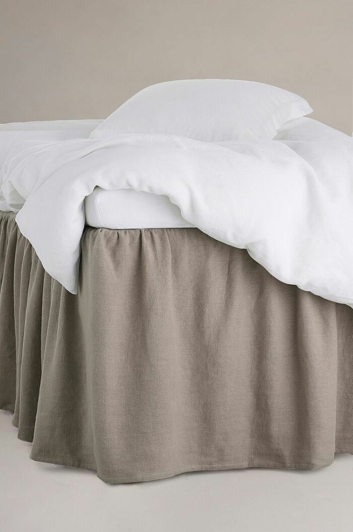 beige sängkappa linne