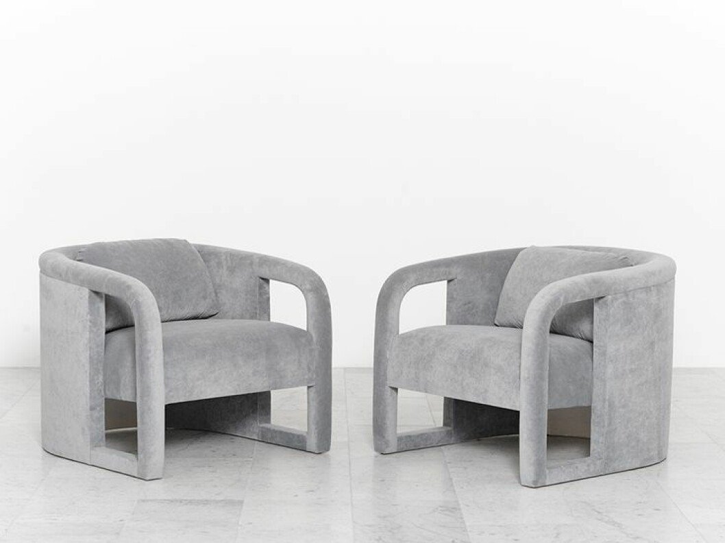Grey club chairs, Milo Baughman. bild 3