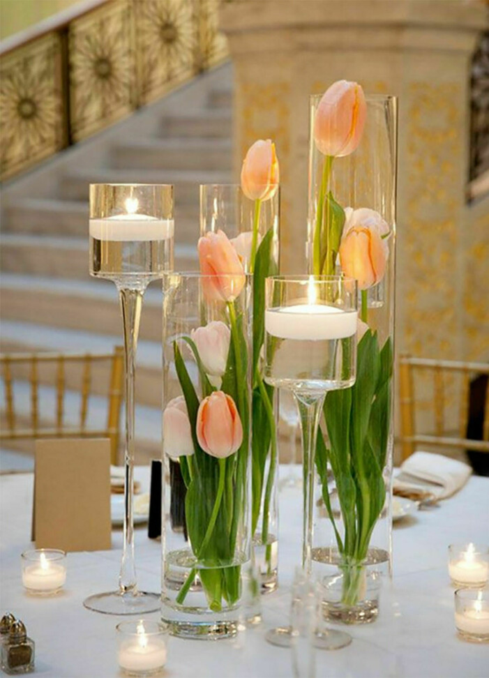 bröllopsdekoration bord vaser