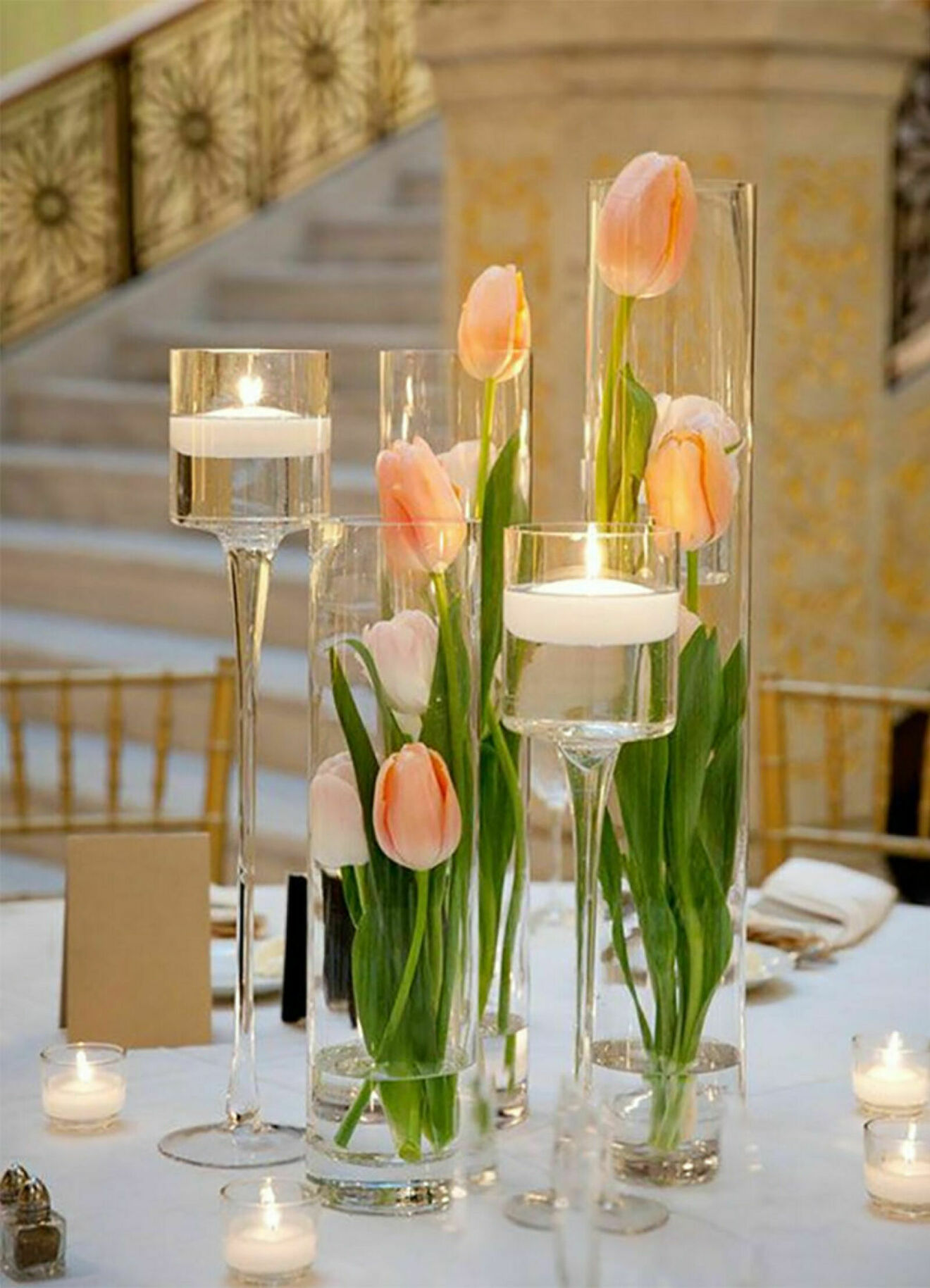 bröllopsdekoration bord vaser