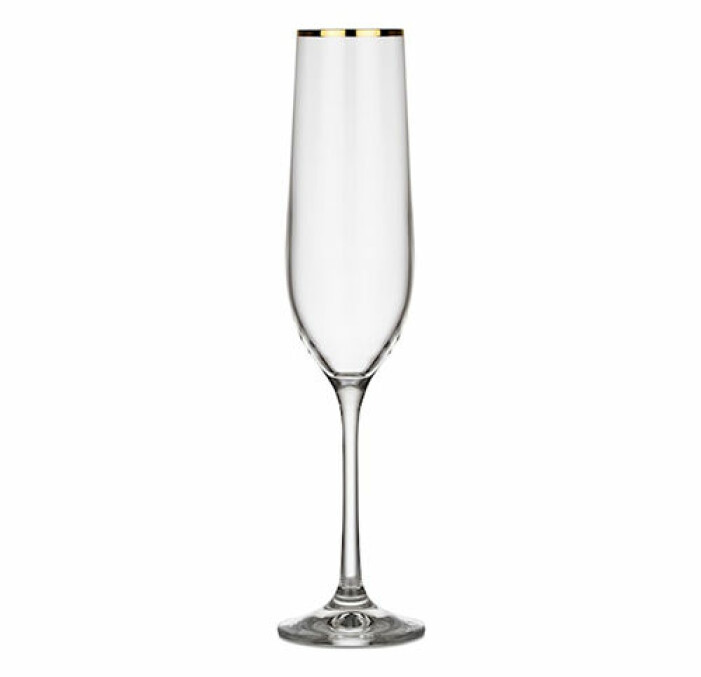champagneglas med guldkant