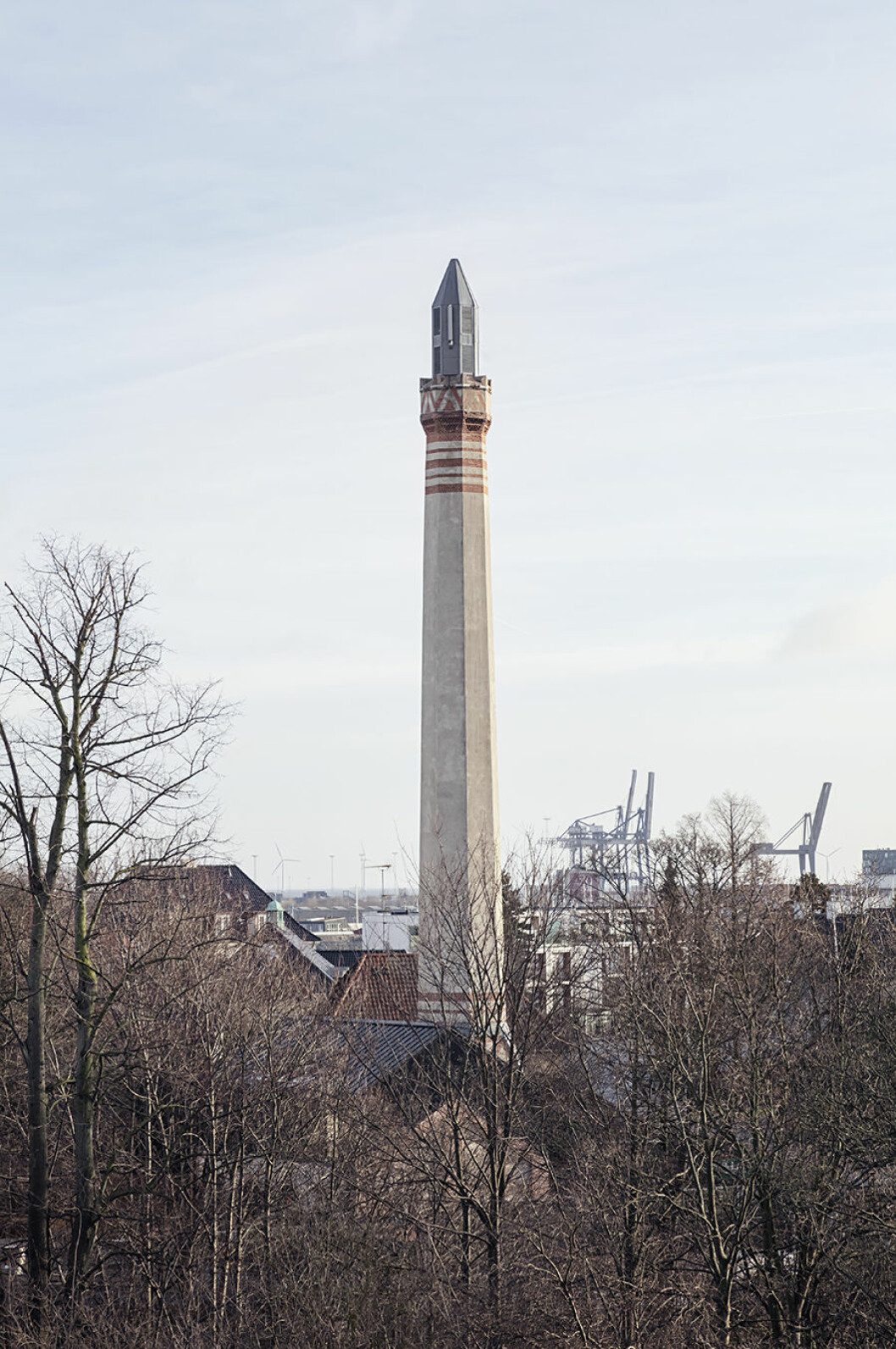 Skorstenen i hamnen är ett landmärke i Köpenhamn. magiska designhotell chimney house skorsten