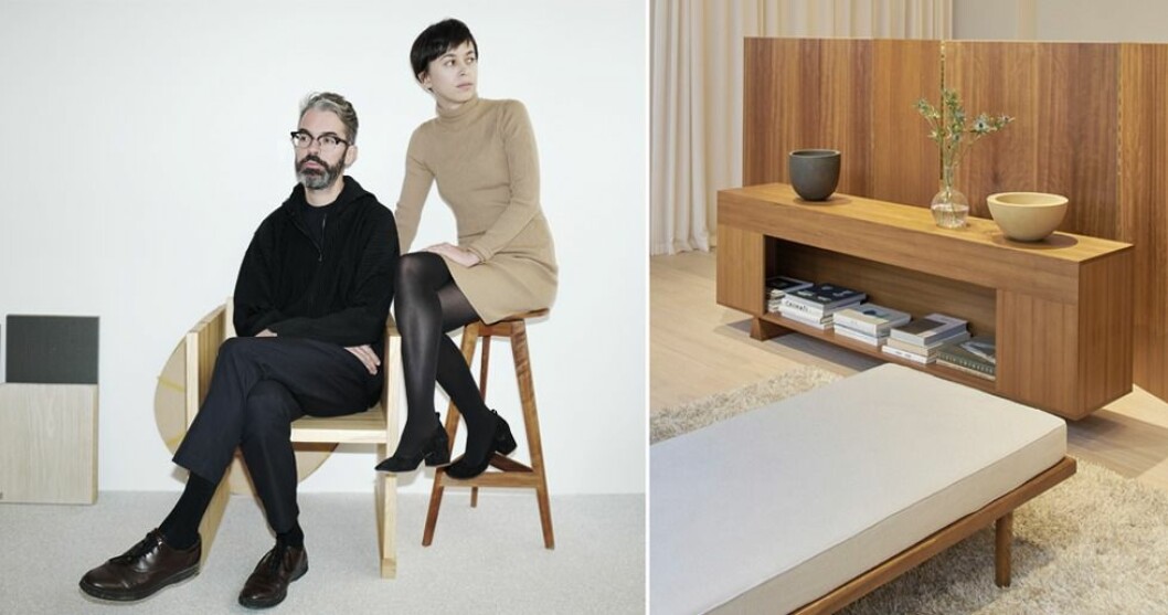 Christian och Ruxandra Halleröd i Totêmes showroom.