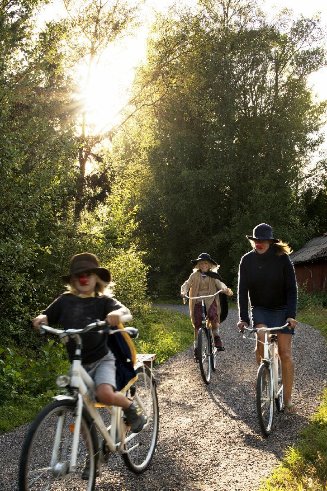 Se upp i backen, här kommer sommaren! Emma och barnen Julle och Fabbe i full karriär på cykel. På Arholma finns inga bilar. Se upp i backen, här kommer sommaren! Emma och barnen Julle och Fabbe i full karriär på cykel. På Arholma finns inga bilar.