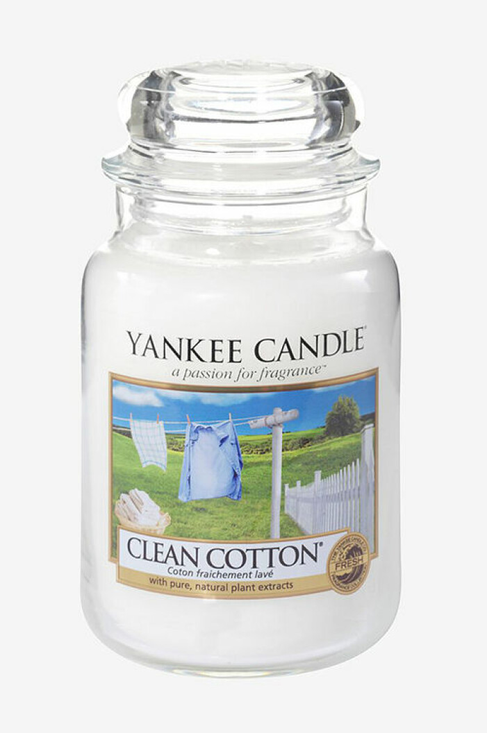 Doftljus med doft av tvättat linne, Yankee Candle
