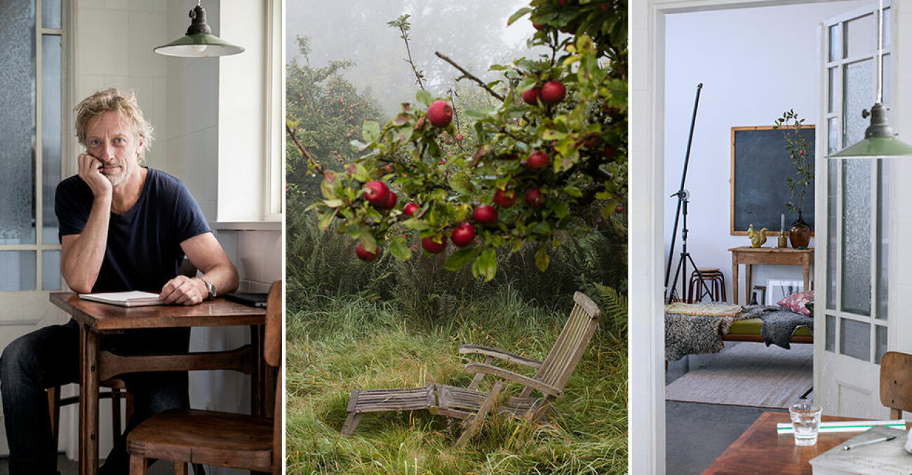 Fotografen Charlie Drevstam förälskade sig i Österlen och övergav skärgården för att bygga sitt drömhus – mitt i en äppelodling.