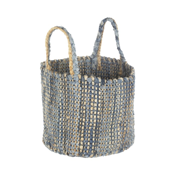 Tygkorg i återvunnen denim och jute, 279 kr, Granit.
