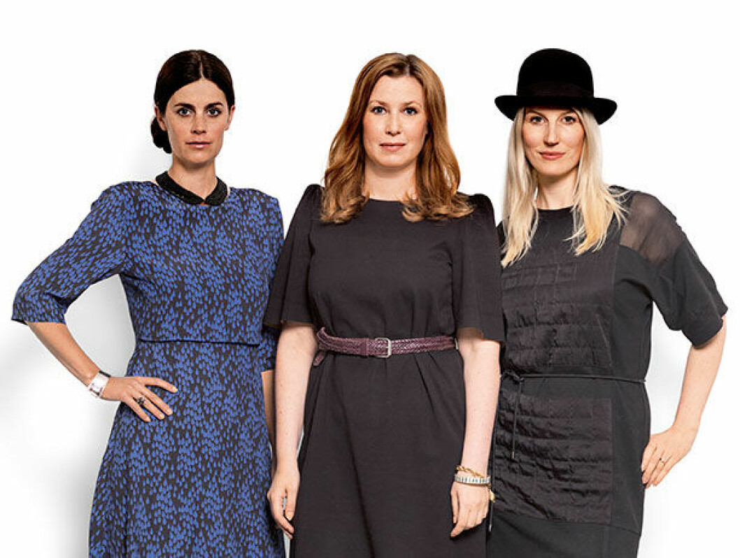 »Frontarna« Charlotte von der Lancken, Anna Lindgren och Sofia Lagerkvist har designat den drömska lampan Fog som produceras av Zero. Front_Portrait_Color_Cut