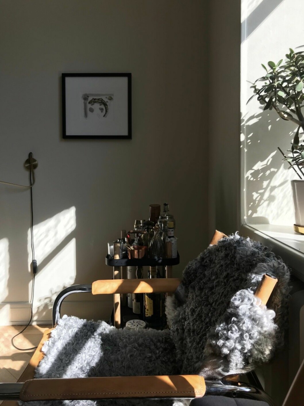 Ljuset som strålar in i rummet och fångar inte bara detaljerna i inredningen, utan också deras skuggor. Ljus från fönster som ger skuggor på väggarna.