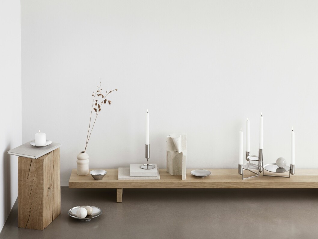 Mjuka färger, strukturer och trä ser Monica Förster mycket av i designvärlden just nu. Tunes collection, MFDS för Georg Jensen.