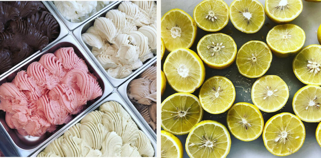 Foto: @gelatoscarfo på Instagram. Rosa glass på Gelato Scarfo i Ålsten.