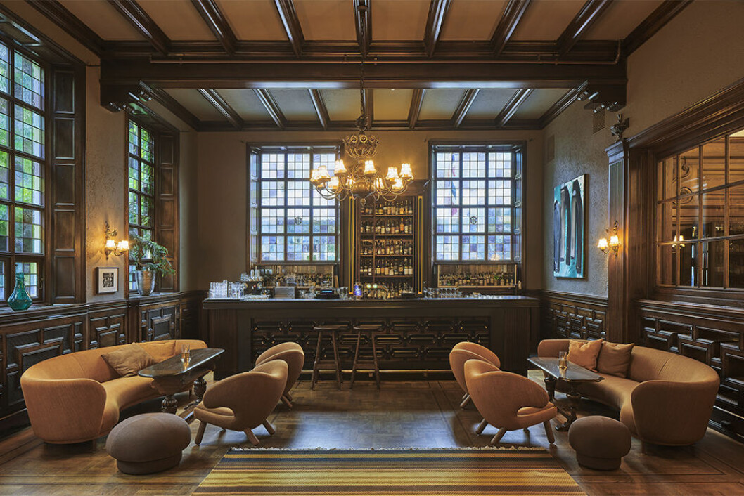 För Claesson Koivisto Rune var det viktigt att bevara hotellbarens unika atmosfär. Baren på Grand Hotel Terminus i Bergen