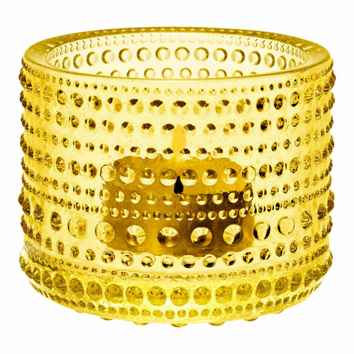 gul ljuslykta kastehelmi iittala