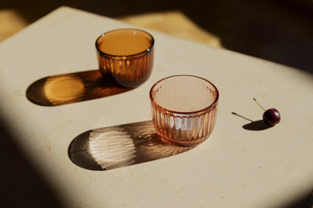Färgade glas ur Iittalas serie Raami