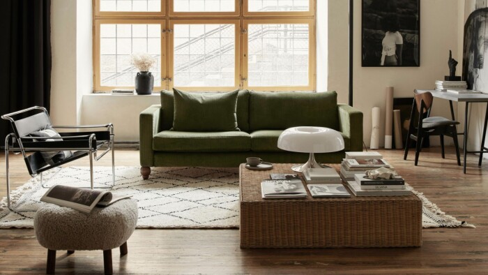 Bemz har, i samarbete med Apartment Therapy, lanserat klädslar i manchestertyg till Ikea-soffor. Foto: Bemz