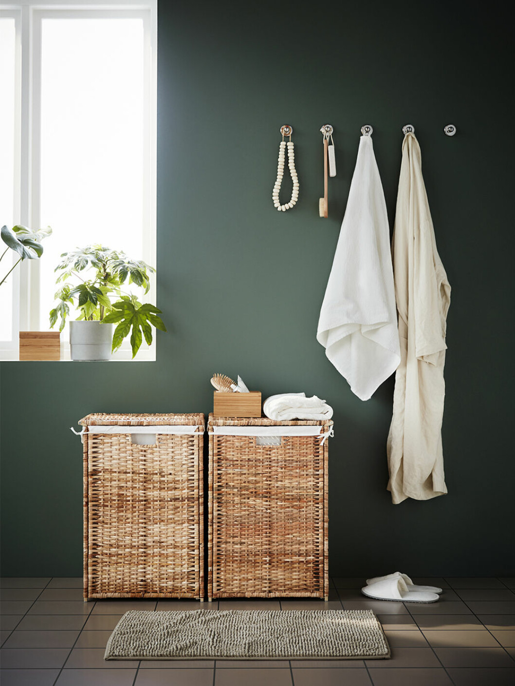 Tvättkorgar i naturmaterial från Ikea 