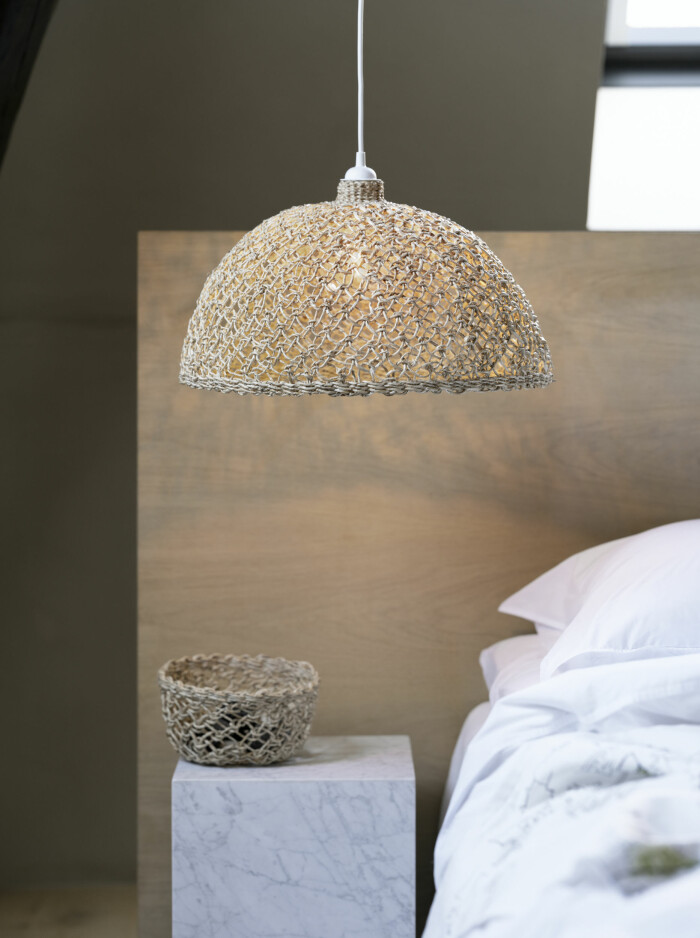 Lampskärmen kostar 299 kr. Ikeas nya kollektion Lokalt pläd lampskärm