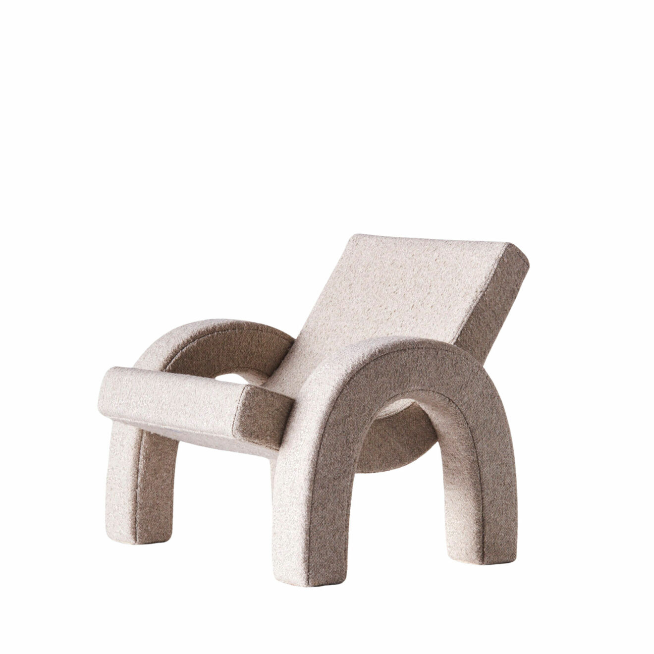 Arco Lounge Chair Boucle Natural, Dusty Deo.