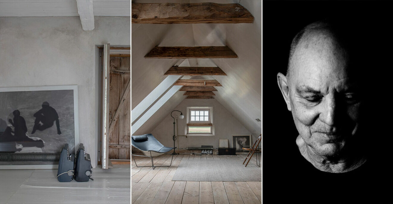Bilder tagna av Mikael Olsson från Lars Noréns sommarhus på Gotland. Porträtt av dramatikern Lars Norén.