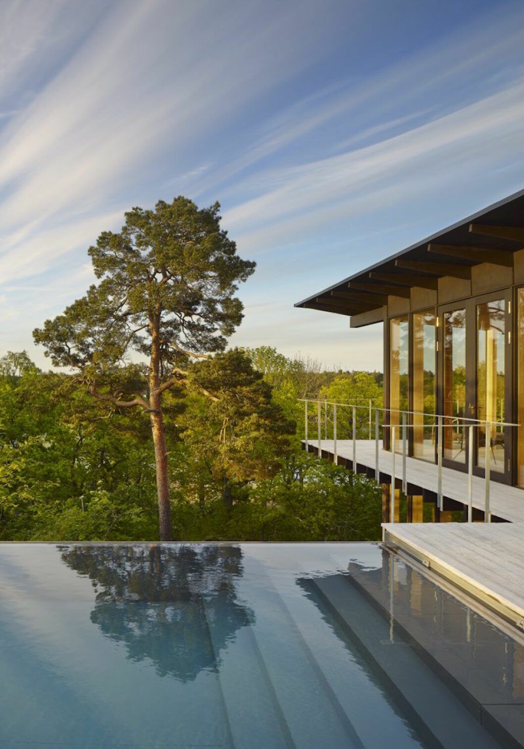 <em>Andreas Martin-Löfs egna pool vid hans sommarhus vid Värmdö utanför Stockholm.</em> Infinitypool hemma hos Andreas Martin-Löf vid hans sommarhus på Värmdö.