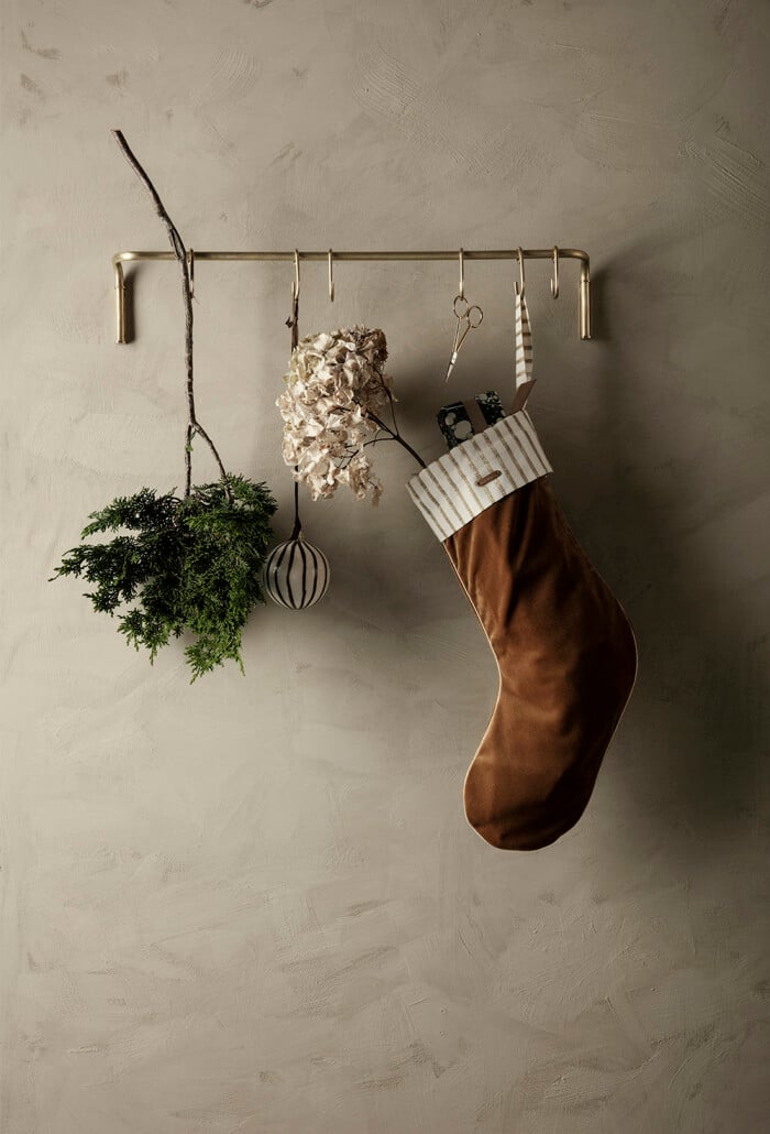 En klassisk julstrumpa i ny tappning från Ferm living. Foto: Ferm living klassisk julstrumpa