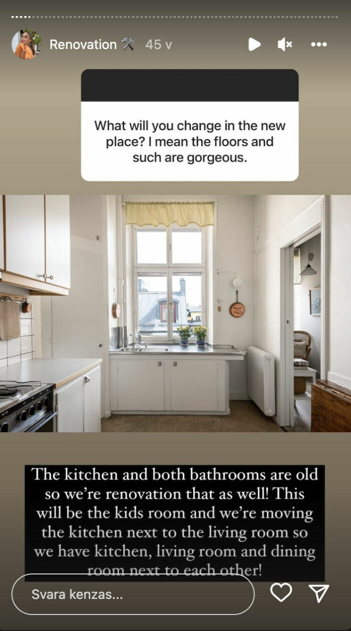 Bild på köket innan renovering. Kenza Zouiten Subosic kök lägenhet