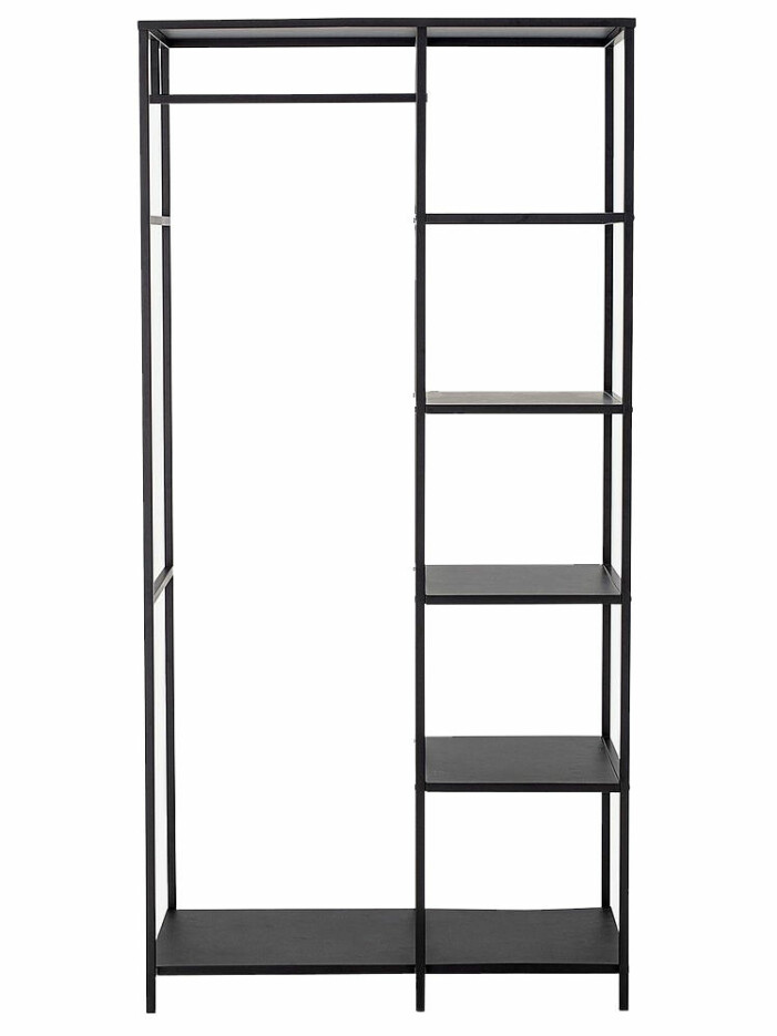klädställning med hyllor
