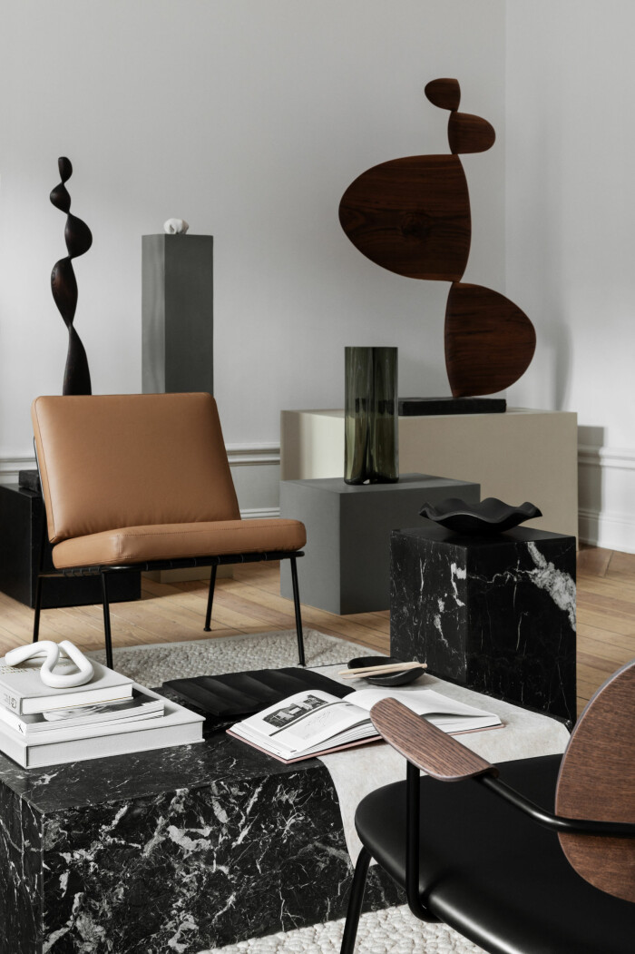 <em>The Sculptor's Residence </em>visades på Stockholm Design week, strax innan pandemin satte stopp för många planerade utställningar. Vi inspireras fortfarande av Menu, Dux och Norm Architects gemensamma utställning. Foto: Monica Steffensen konstnärliga blickfång på utställningen The Sculptor's Residence
