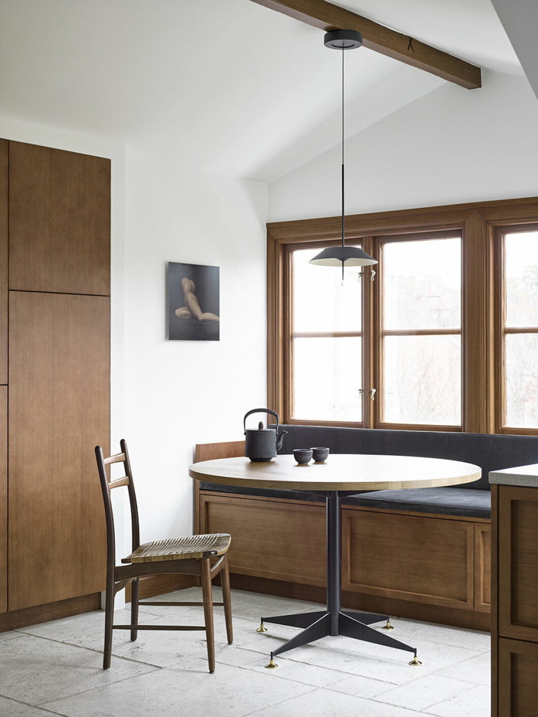 En av de första lägenheterna man satt in det Liljencrantz-designade köket. Kvänum liljencrantz stol bord