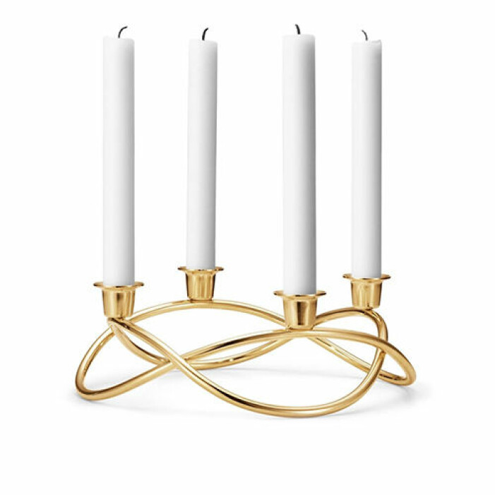 ljusstake i guld från georg jensen