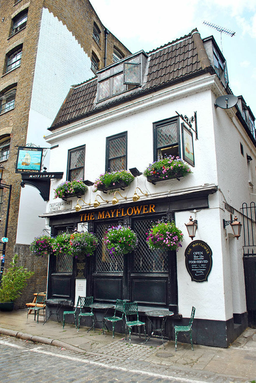 Klassiska The Mayflower pub har en briljant meny. Klassiska The Mayflower pub har en briljant meny.
