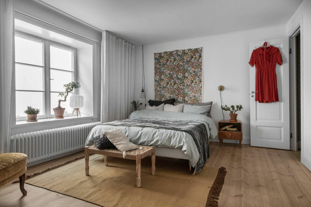 Mysigt sovrum i minihus på Södermalm