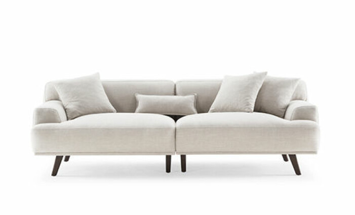 Modern soffa i linnetyg, Soffadirekt