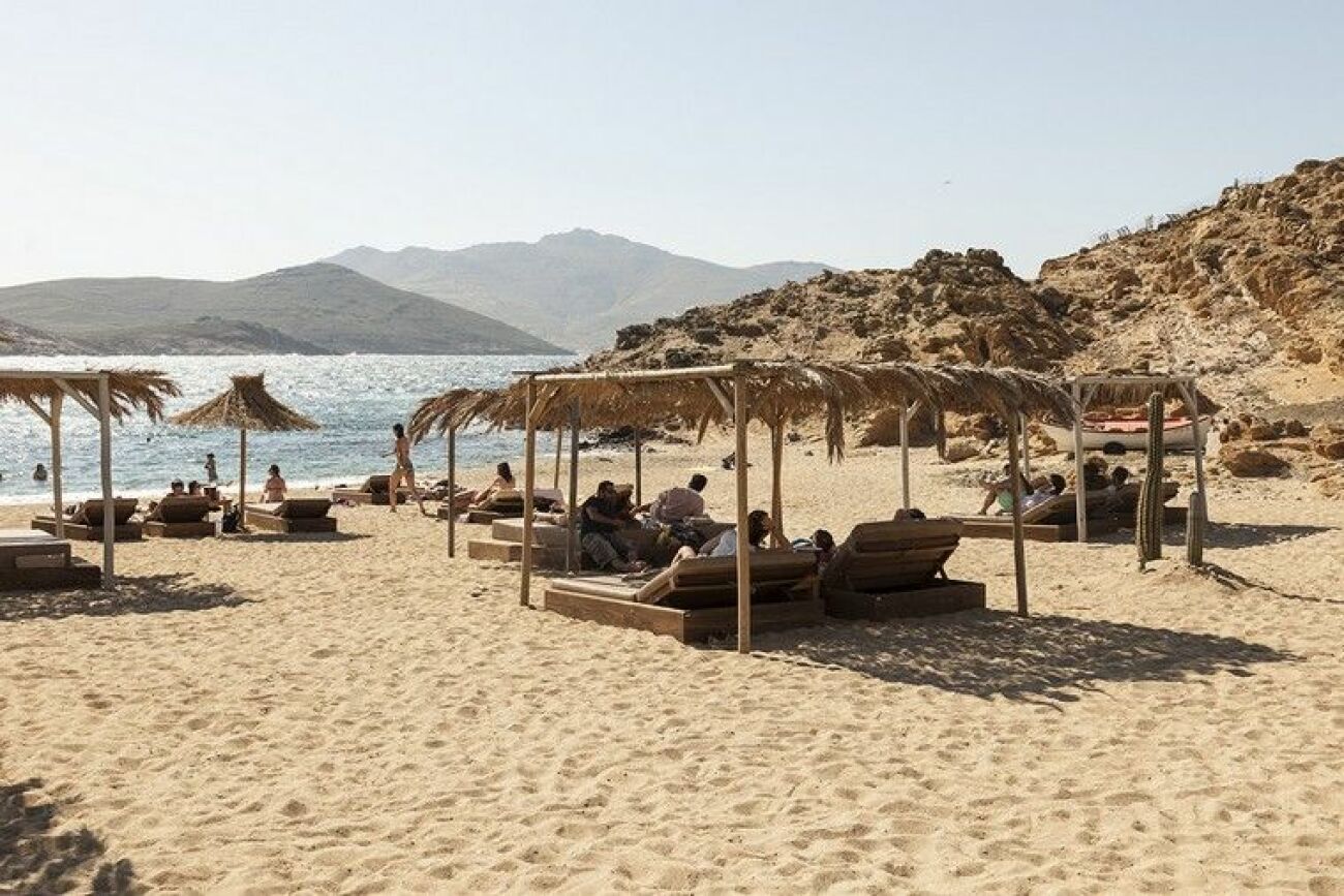 Beach cluben Alemagou på Mykonos i Grekland. 