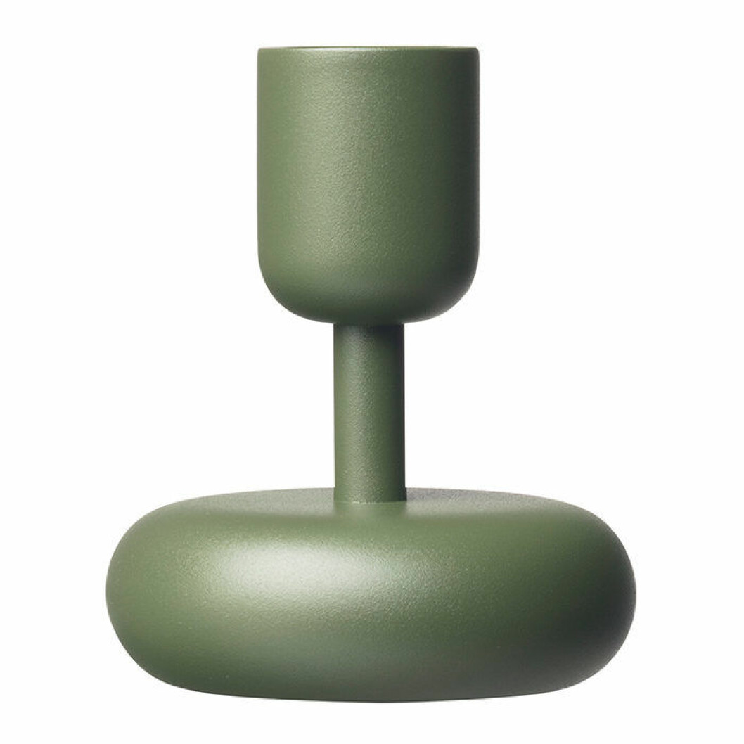 Ljusstaken nappula i mossgrönt från Iittala