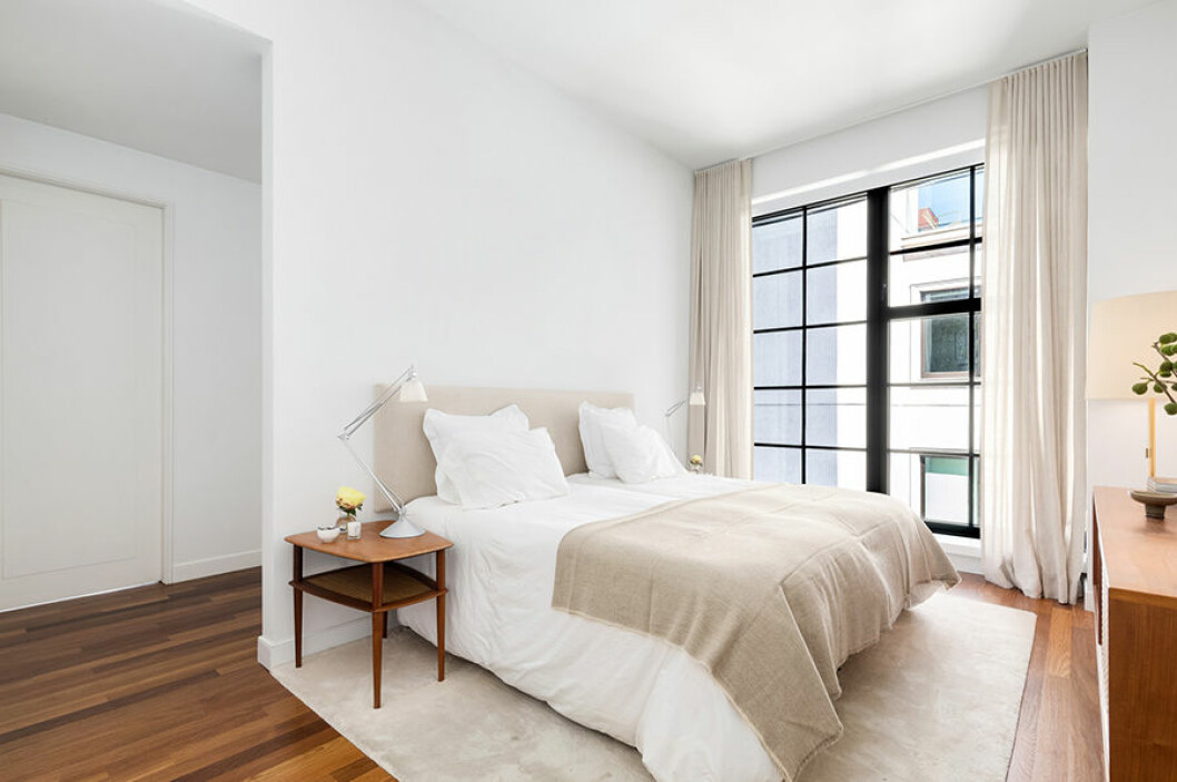 New York etage Engelbert sovrum med säng