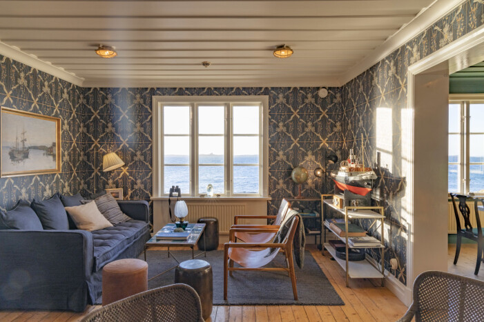Maritima vibbar möter magisk utsikt hos Pater Noster. Designhotellet Pater Noster, vardagsrum