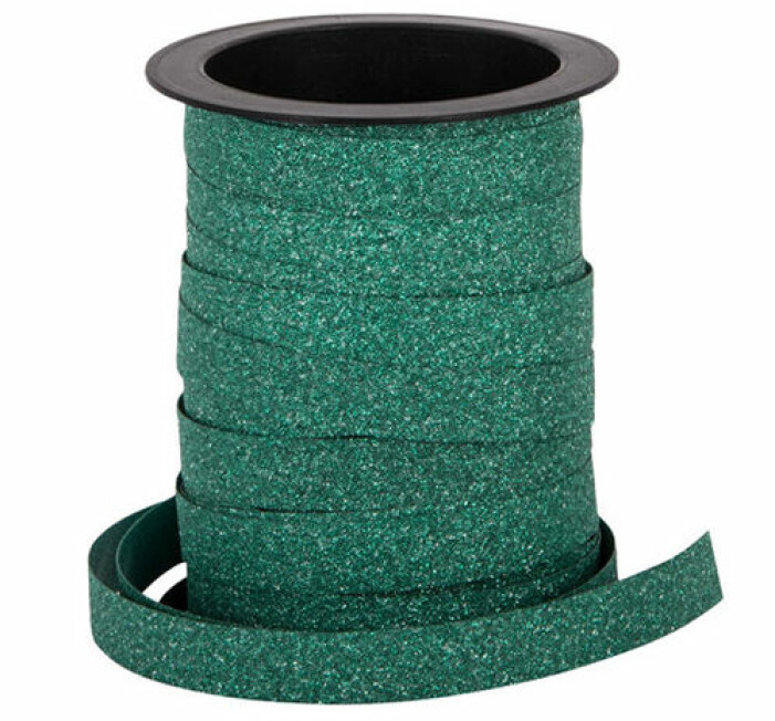 presentsnöre grön glitter