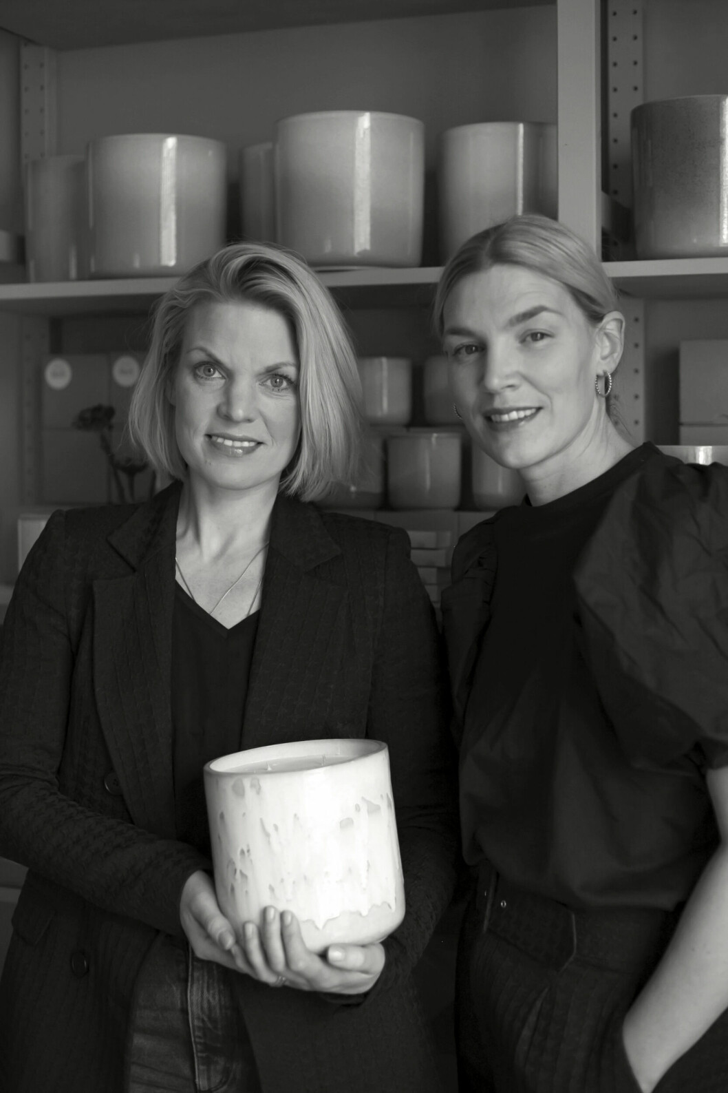 Anna Göransson Södergren och Malin Qvänstedt Myllymäki driver Quod från en gammal butikslokal i Bromma. Quod gör doftljus med hållbarhet i fokus