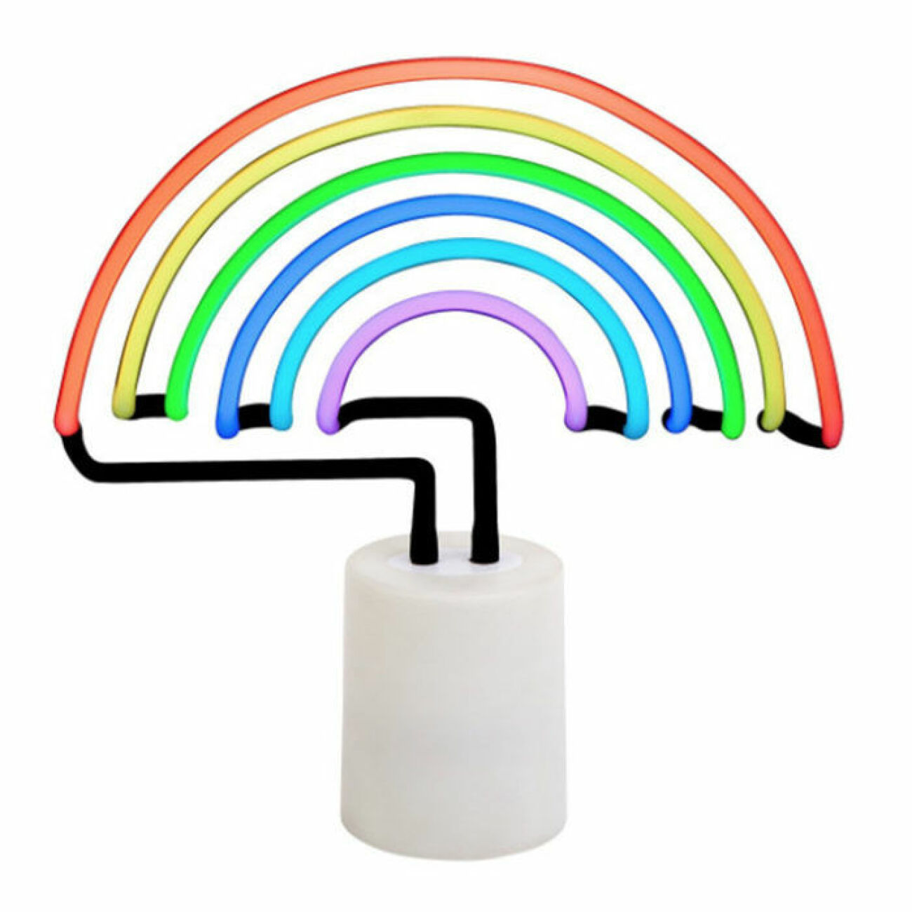 Neonlampa i form av en regnbåge