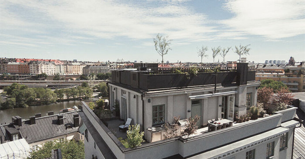 Äkta penthouse med 250 kvadrat takterrass till salu – mitt i Stockholm