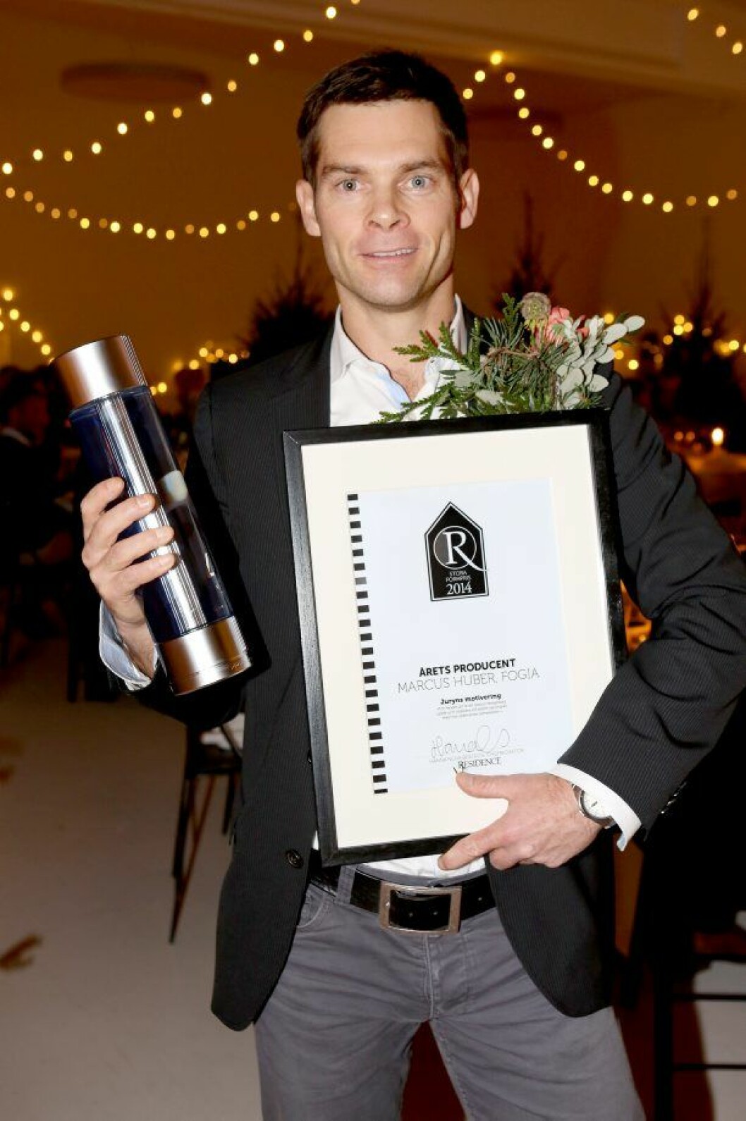 Fogia blev årets producent och representerades av företagets vd Marcus Huber. Residence stora formpris_fogia marcus huber