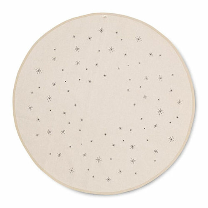 rund beige julgransmatta från ferm living